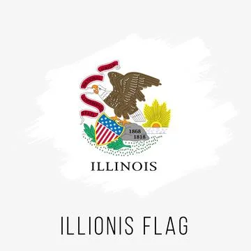 USA State Illinois Vector Flag Design Template Stock Illustration