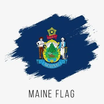 USA State Maine Vector Flag Design Template Stock Illustration