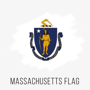 USA State Massachusetts Vector Flag Design Template Stock Illustration