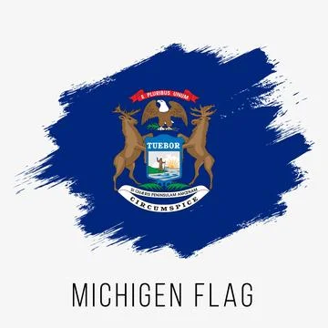 USA State Michigan Vector Flag Design Template Stock Illustration