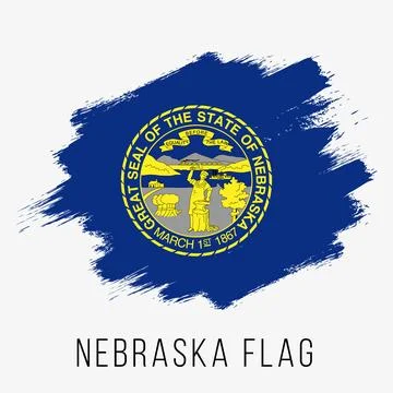 USA State Nebraska Vector Flag Design Template Stock Illustration