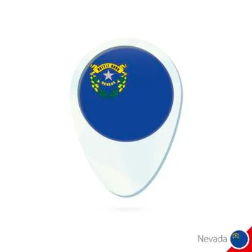 USA State Nevada flag location map pin icon on white background. Stock Illustration