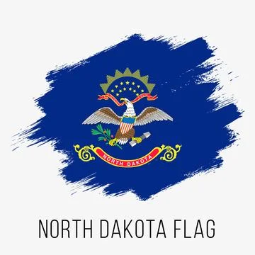 USA State North Dakota Vector Flag Design Template Stock Illustration