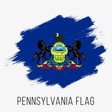 USA State Pennsylvania Vector Flag Design Template Stock Illustration
