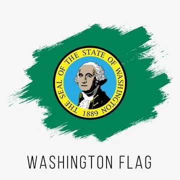 USA State Washington Vector Flag Design Template Stock Illustration