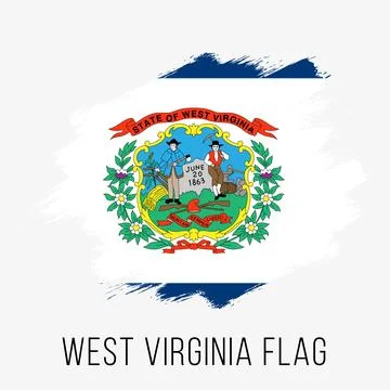 USA State West Virginia Vector Flag Design Template Stock Illustration