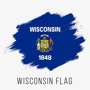 USA State Wisonsin Vector Flag Design Template Stock Illustration