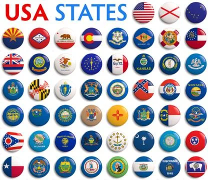 USA states flags Stock Illustration