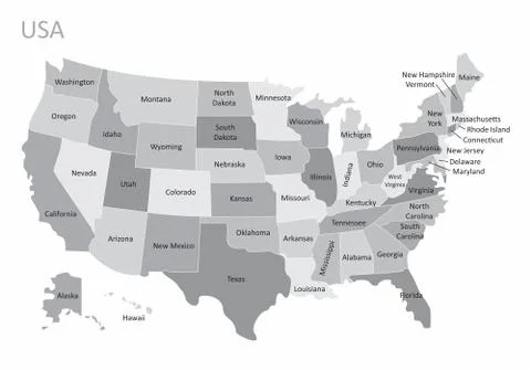 USA states map Stock Illustration