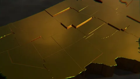 USA States Map Made Of Gold Stock Footage 237920106