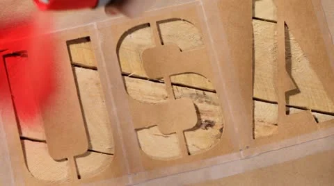 USA stencil Stock Footage 12732537