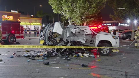 USA: Suspicious SUV Explosion in Van Nuys, LA Stock Footage 276487658
