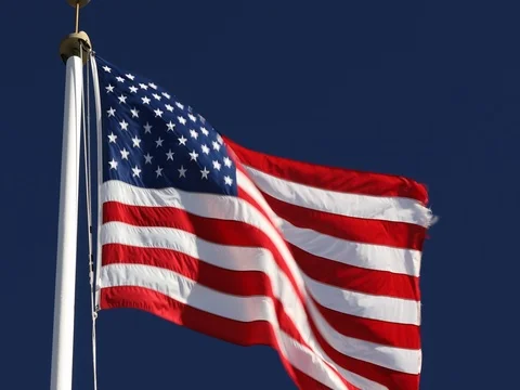 USA symbol on a flagpole Stock Footage 77526362
