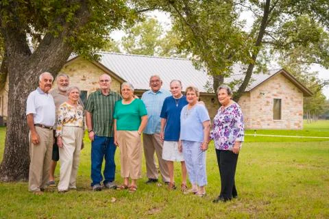 USA, Texas, Group foto of senior citizens at reunion meeting Stock Photos