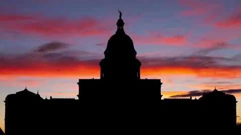 USA: Texas State Capitol Building in Austin, Time Lapse at Twilight Stock Footage 292537914