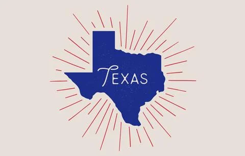 USA, Texas state. Texas map silhouette Illustrazione stock