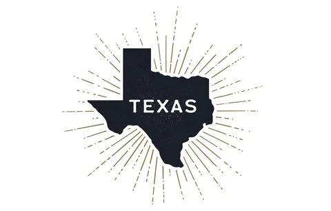 USA, Texas state. Texas map silhouette Stockillustratie