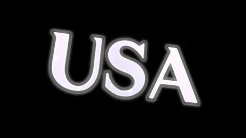 USA Text Animation with White Glow and Blue Gradient Stockbeeldmateriaal 331736679