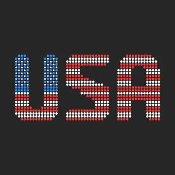 Usa text in flag colors Stock Illustration