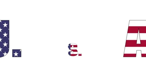 Usa Text With Waving Flag Animation Vídeo Stock 158747112