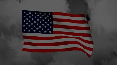 Usa thunder and cloud cg background for negative image footage Stock Footage