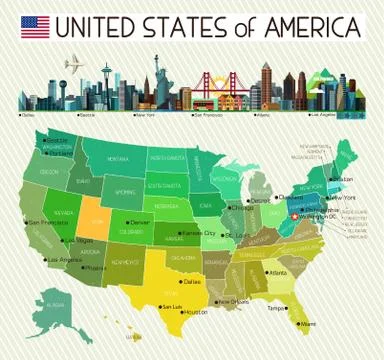 USA Travel Map. Stock Illustration