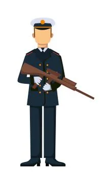 USA troop armed forces man with weapon illustration Stock Illustration