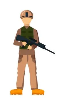 USA troop armed forces man with weapon illustration Stock Illustration