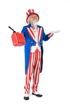 USA: Uncle Sam Frustrated By Fuel Prices Stock Photos