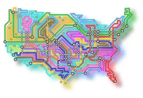 Usa underground map Stock Illustration