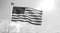 USA US American Flag Waving Against Blue Sky old cine film celluloid sepia HD Footage