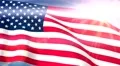 USA US Flags Closeup Waving Against Blue Sky CG Seamless Loop 4K 4k or 4k+ Resolution