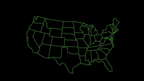 USA Vector Map Stock Footage 87459054