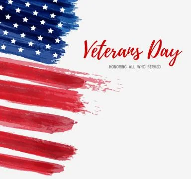 USA Veterans day background. Vector abstract grunge brushed flag with text. T Stock Illustration
