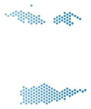 USA Virgin Islands Map Hex Tile Scheme 库存插图