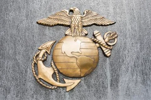USA, Virginia, close up of US Marines insignia Stock Photos