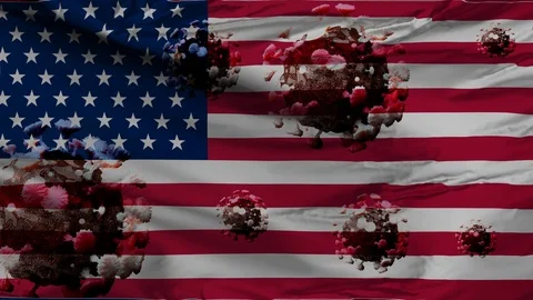 Usa virus flag Stock Footage 127119706