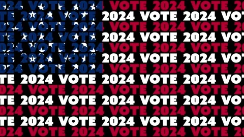A USA vote 2024 text motion graphic design video aligned with the red, whit.. Vídeo Stock 262358963