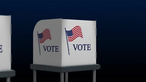 USA vote here. Election  box  election president VOTE ballot Waving Unated Stock Footage 141364871