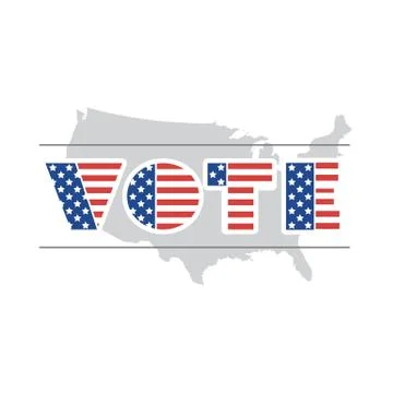 USA Voting Design Concept with Map Stock Illustration