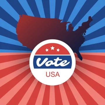 USA Voting Design Concept with Map Stock Illustration