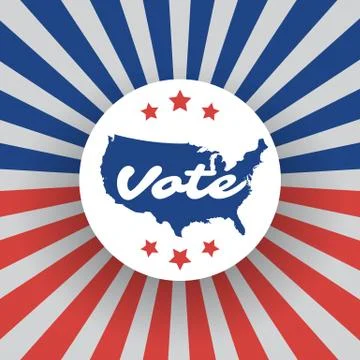 USA Voting Design Concept with Map Stock Illustration