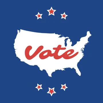 USA Voting Design Concept with Map Stock Illustration