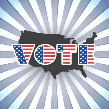 USA Voting Design Concept with Map Stock Illustration