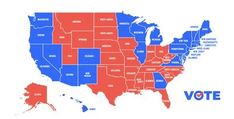 USA Voting Map. Poster map of United States Stock Illustration