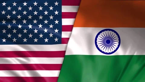 Usa vs India animated 4K flag background Stock Footage 320621232