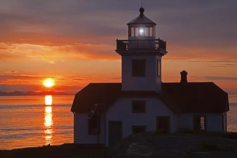 USA, Washington, San Juan Islands, Patos Island Lighthouse Stock Photos