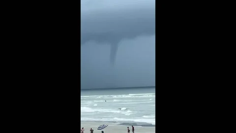 USA: Waterspout forms off North Myrtle Beach Stock Footage 280449785