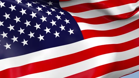 USA Waving Flag Background Loop Video stock 64140540