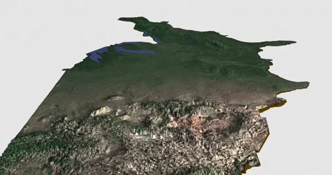 USA west to east map with 3d relief 4K satellite ground low height Video stock 219248089